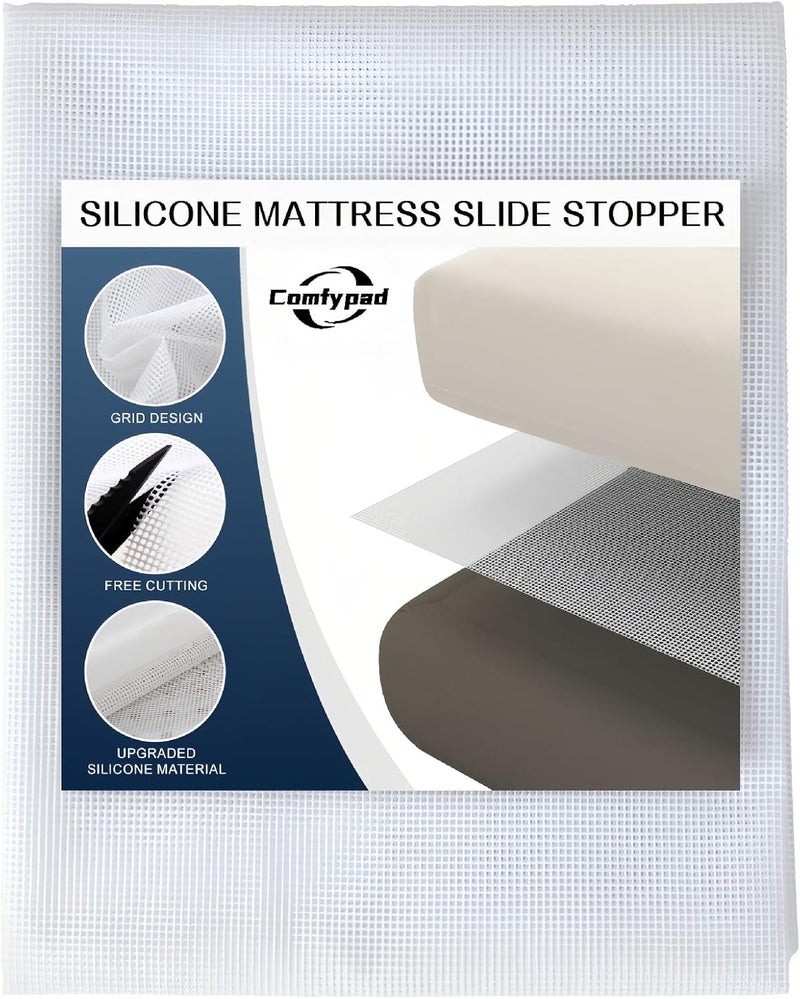 Comfypad Silicone Mattress Gripper Twin, 36 x 72 in, Non-Slip Breathable Grip Liner Mat, Slide Stopper, Keep Mattress from Sliding for Bed, Sofa, Couch, Chair Cushion - Image 1